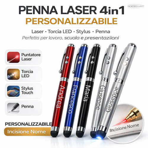 Puntatore laser penna - puntatore, 4in1